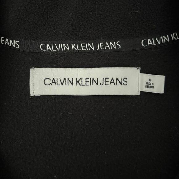 Calvin Klein Jeans Black White Fleece Quarter  Zip Pullover Sweatshirt Men’s M - Picture 7 of 8